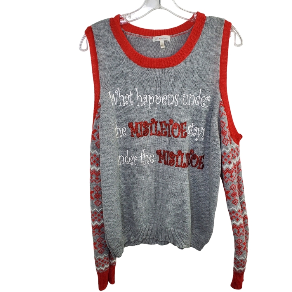 Christmas Sweater "what happens under the mistletoe stays under the mistletoe"